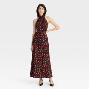 a new day Black and Red Floral Dress